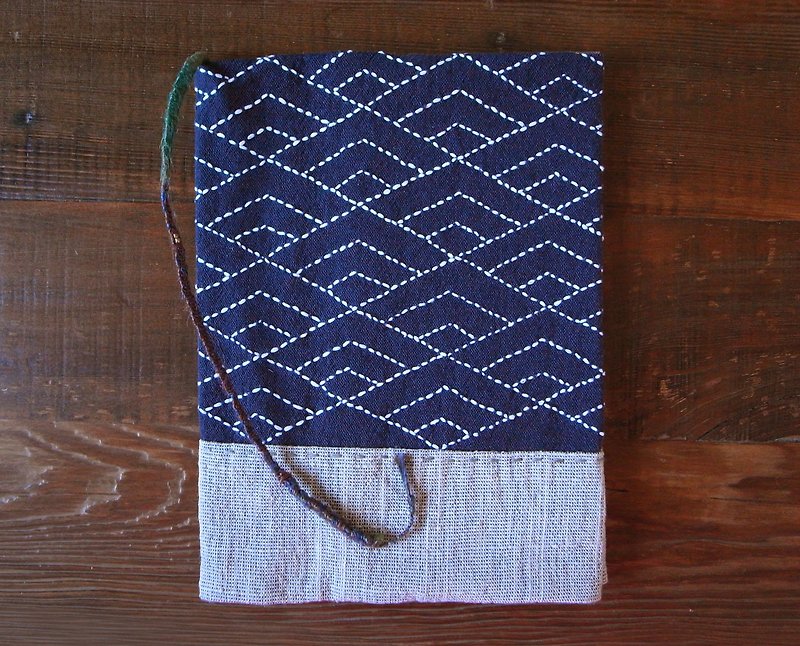 Cloth book cover - ปกหนังสือ - ผ้าฝ้าย/ผ้าลินิน สีน้ำเงิน