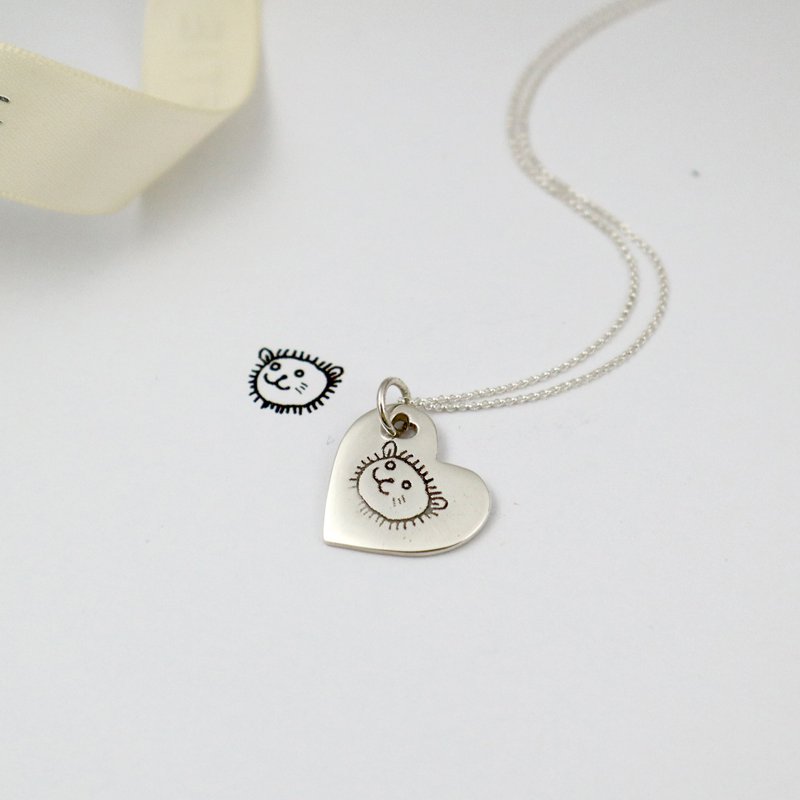 Upload your little baby children's drawing to make a unique jewelry / 925 sterling silver necklace - สร้อยคอ - เงินแท้ สีเงิน