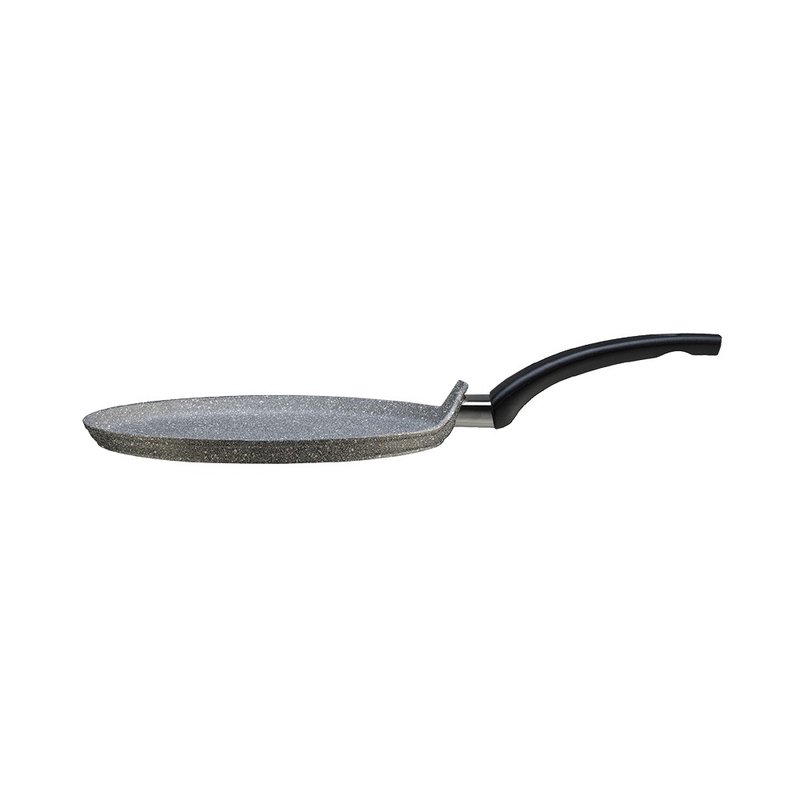 PiardiHome UNION LINE Natural Stone Non-Stick French Pancake Frying Pan 28cm All Stoves - เครื่องครัว - โลหะ สีเทา