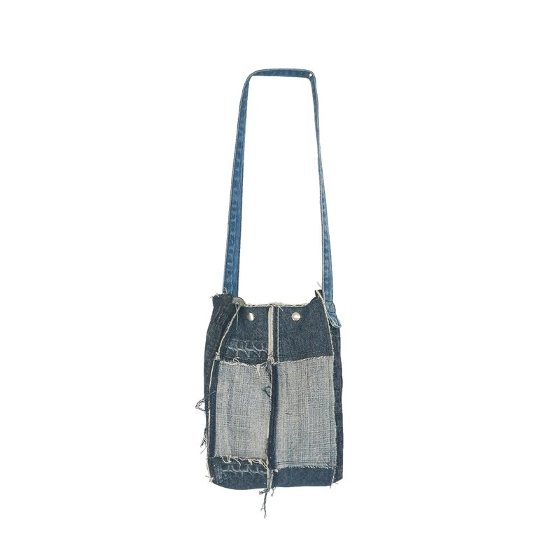 Aman eco-friendly denim splicing bag series - Messenger Bags & Sling Bags - Other Materials 