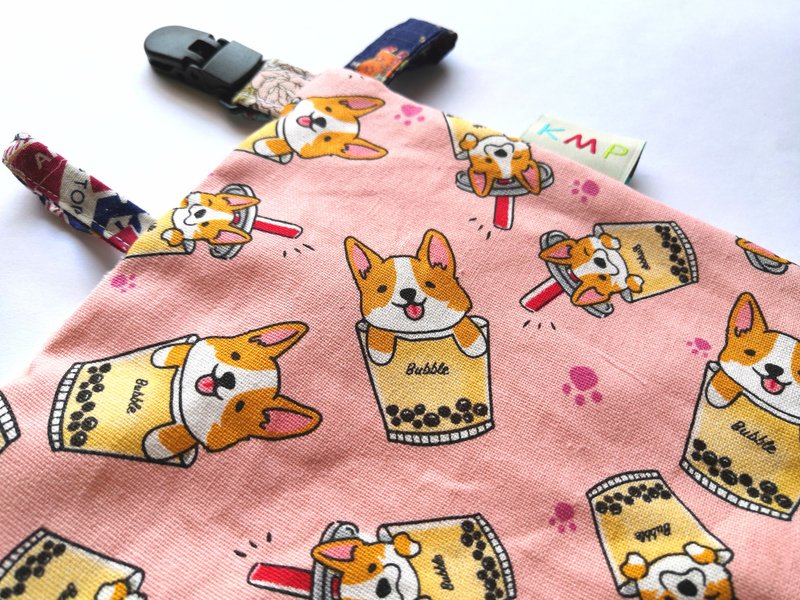 安撫巾 柴犬珍珠奶茶 - 嬰兒床/床圍/寢具 - 棉．麻 多色