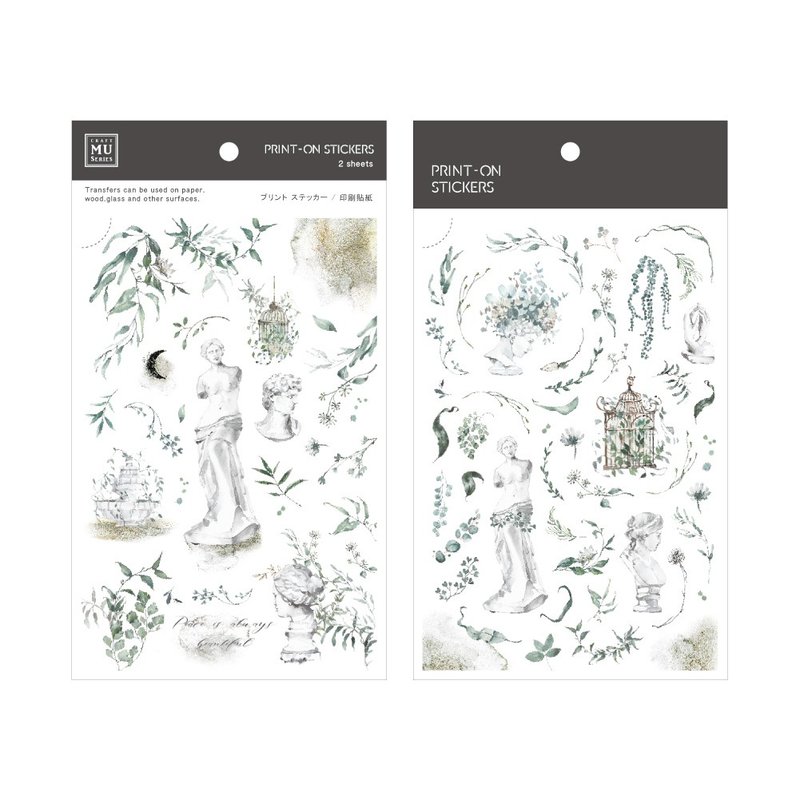 【Print-On Stickers 轉印貼紙】no.146-綠林祕境 | 插畫師系列 - 貼紙 - 其他材質 灰色