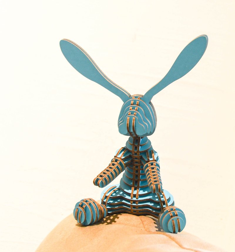Rabbit 3D Handmade DIY Home Decoration Aqua Blue - Items for Display - Paper Blue