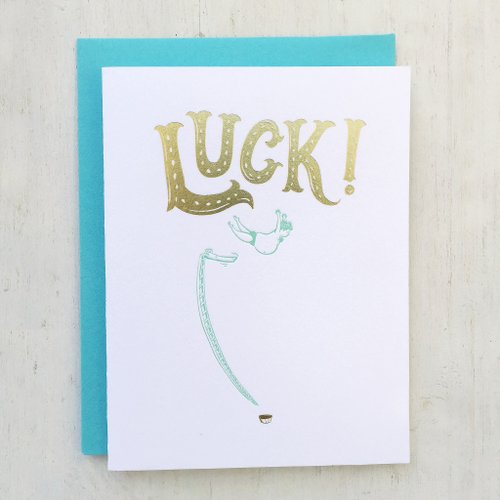 good luck letterpress card