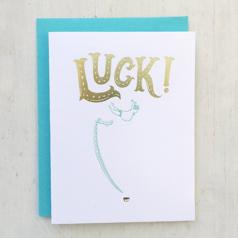 Good Luck Letterpress Card - 卡片/明信片 - 紙 