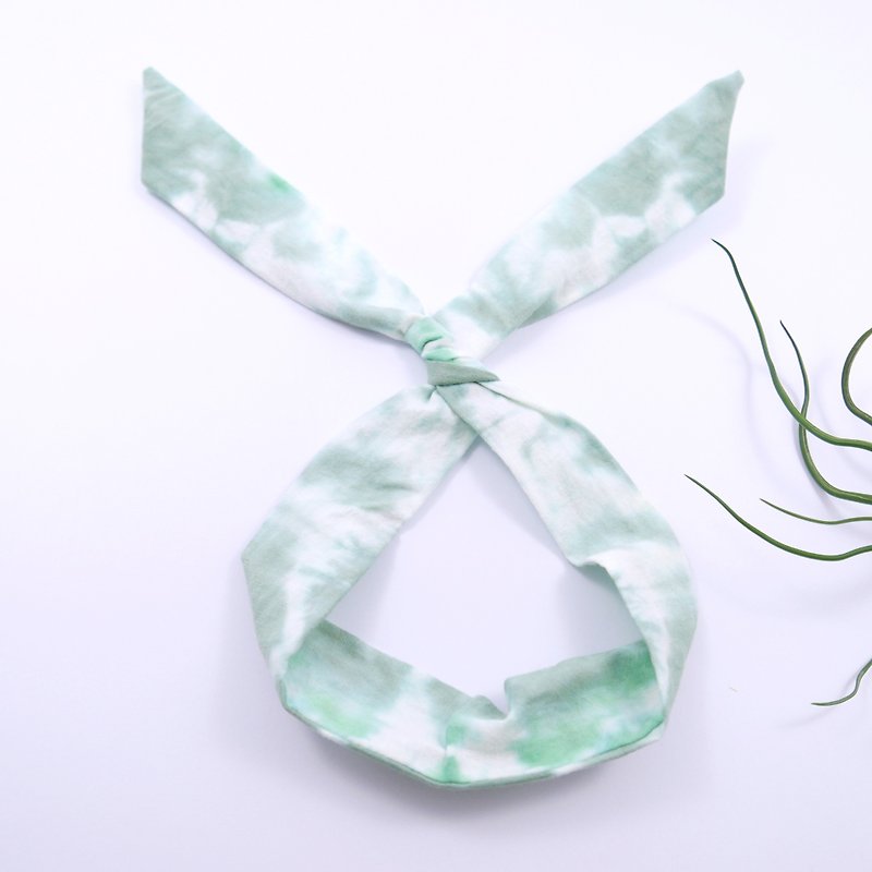 Tie dye/handmade/Headband [Leaf] - Hair Accessories - Cotton & Hemp Green