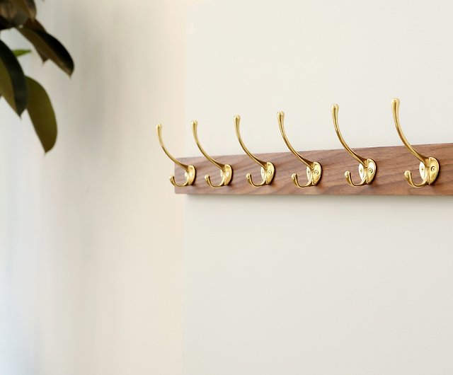 Retro wall hanging coat hooks hangers wall hooks North American black  walnut + Bronze beauty - Shop CHONG Hangers & Hooks - Pinkoi