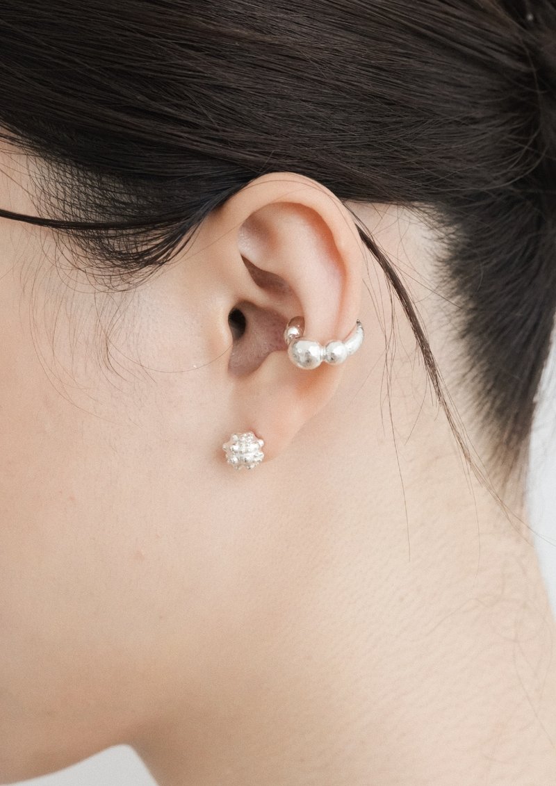 MEC01- 桿菌Bacilli Ear cuff - 耳環/耳夾/耳骨夾 - 純銀 