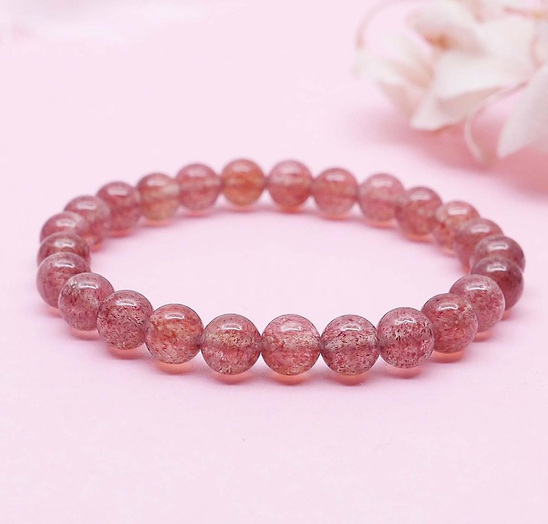 7A Strawberry Crystal 6mm Natural Stone Bracelet I Love Relationship I - Bracelets - Crystal 