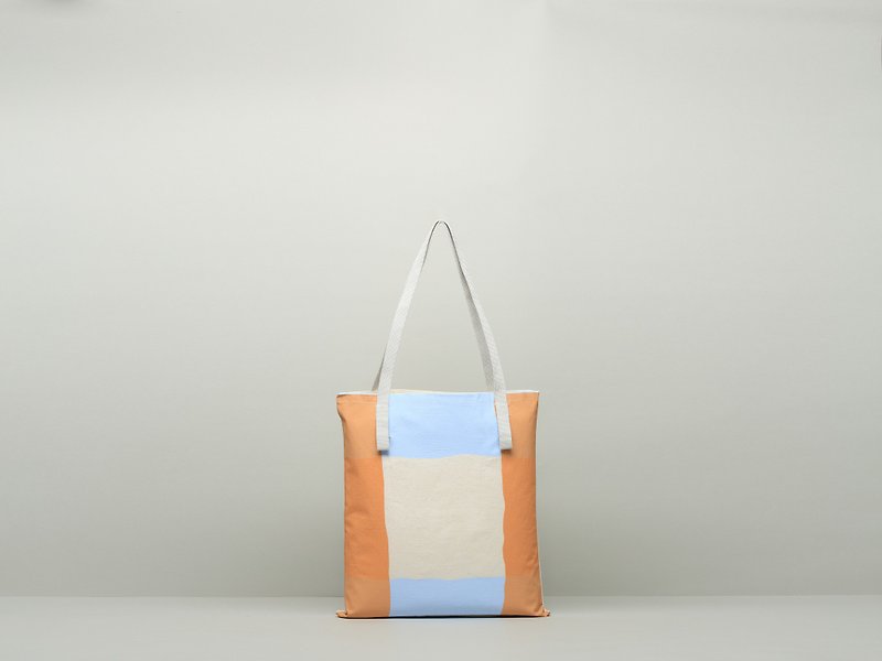 JainJain中型充電式バッグ/再利用可能なショッピングバッグ＃20防水塗料/オレンジブルー - ショルダーバッグ - コットン・麻 オレンジ