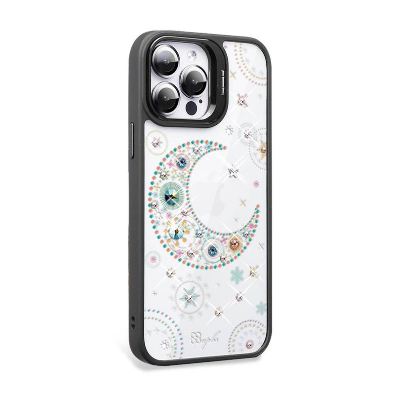 iPhone 15 Series Shockproof Double Material Invisible Stand Color Diamond Phone Case-Xingyue-Black Frame - Phone Cases - Other Materials Multicolor