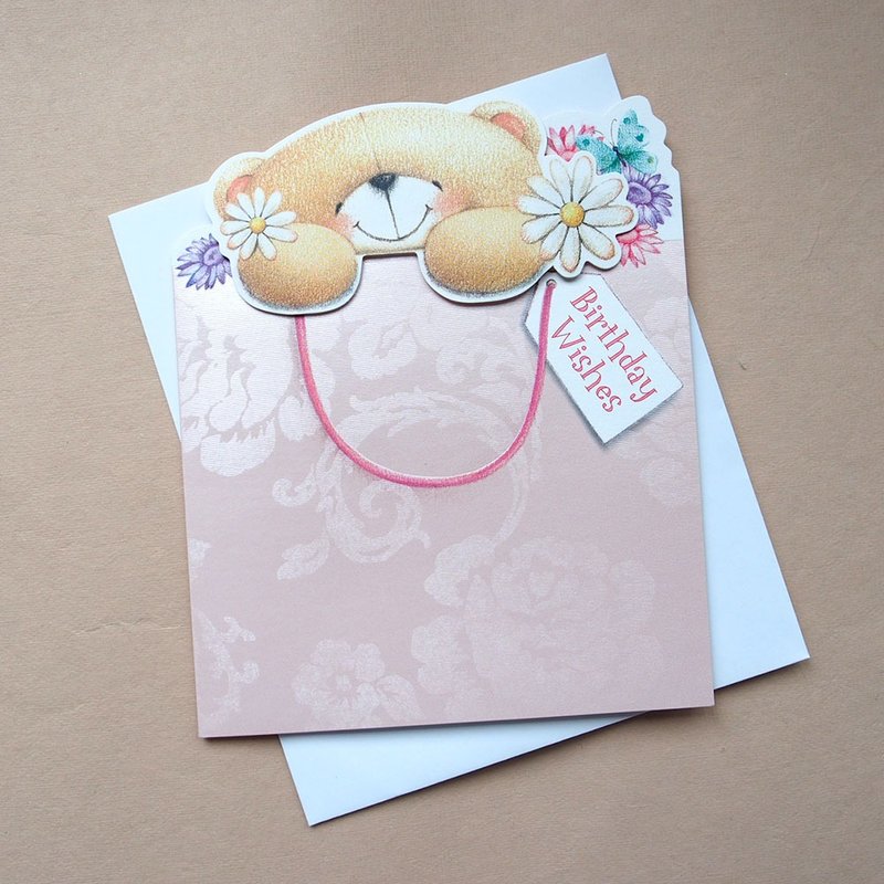 The gift bag is bursting out [Hallmark-ForeverFriends Card Birthday Wishes] - Cards & Postcards - Paper Multicolor