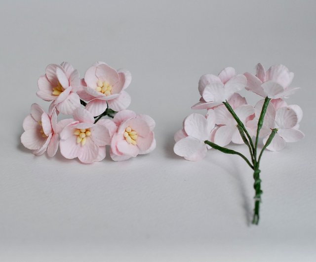 紙の花、50 個、サイズ 2.5 cm。桜、さくら紙、ピンク色