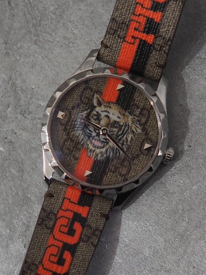 GUCCI グッチ Gタイムレス タイガー ウォッチ 腕時計 シルバー メンズ  ヴィンテージ - 男錶/中性錶 - 不鏽鋼 銀色