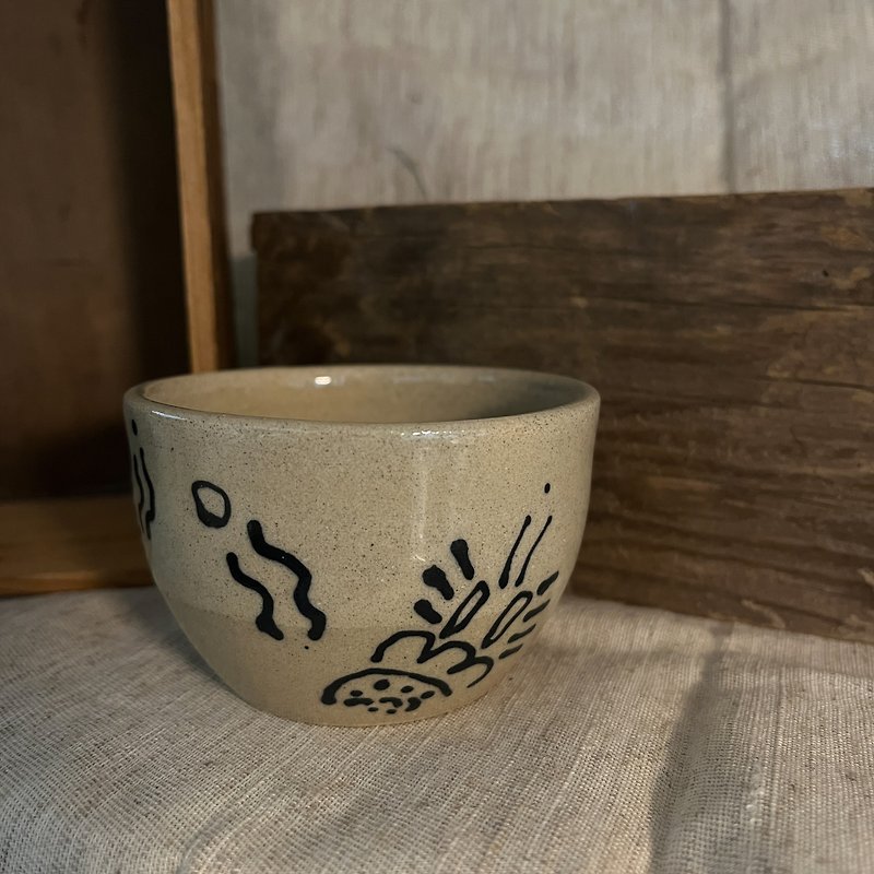 落書きマグカップ - グラス・コップ - 陶器 カーキ