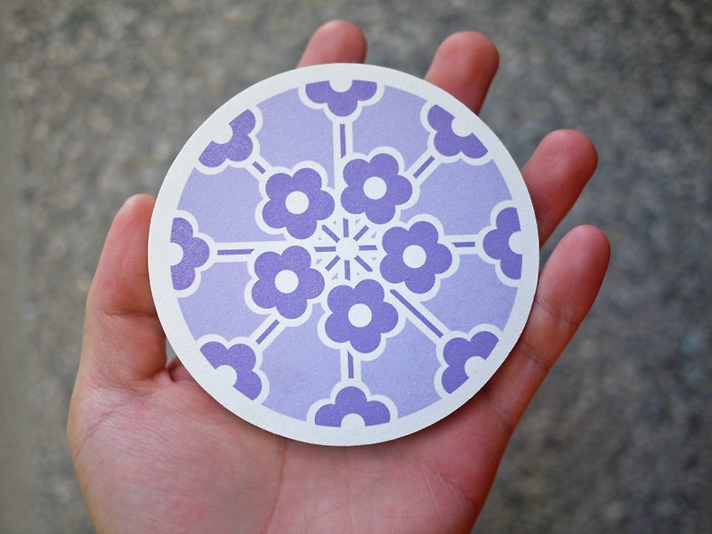 Custom product Taiwan 366 birthday flower diatomite coaster - Coasters - Other Materials Purple