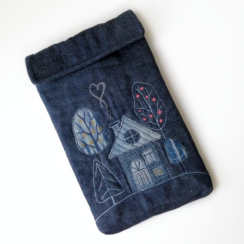 Handmade Kindle Oasis Case & Denim Tablet Pouch - Oasis Cover - Handcrafted Case - 平板/電腦保護殼/保護貼 - 棉．麻 藍色