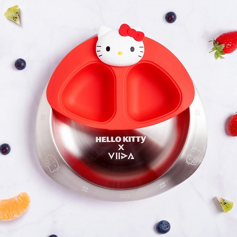 VIIDA x Hello Kitty 用餐套組 | 跨界聯名超人氣 - 盤子/餐盤/盤架 - 不鏽鋼 紅色