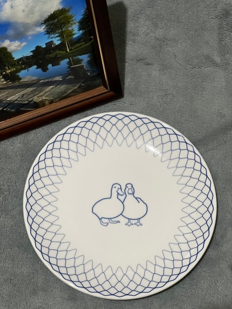 Niubao Dessert Plate/Duck Totem Porcelain Plate, Pastry Plate, Small Dish Plate, Fruit Plate, Small Round Dishes - Plates & Trays - Pottery 