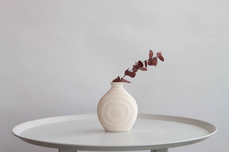 【Geway】編織纹系列-3D陶瓷列印花器(A~D款)_居家_擺飾_送禮 - 花瓶/陶器 - 瓷 白色
