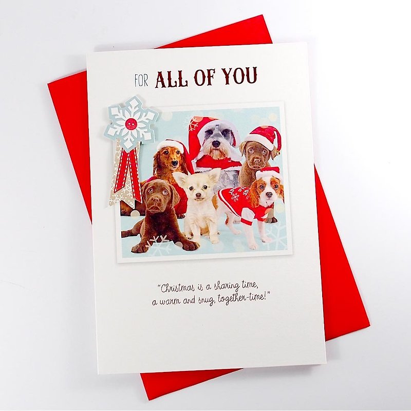 クリスマスの日にグリーティングカードを共有する[Hallmark-Card Christmas Series] - カード・はがき - 紙 レッド