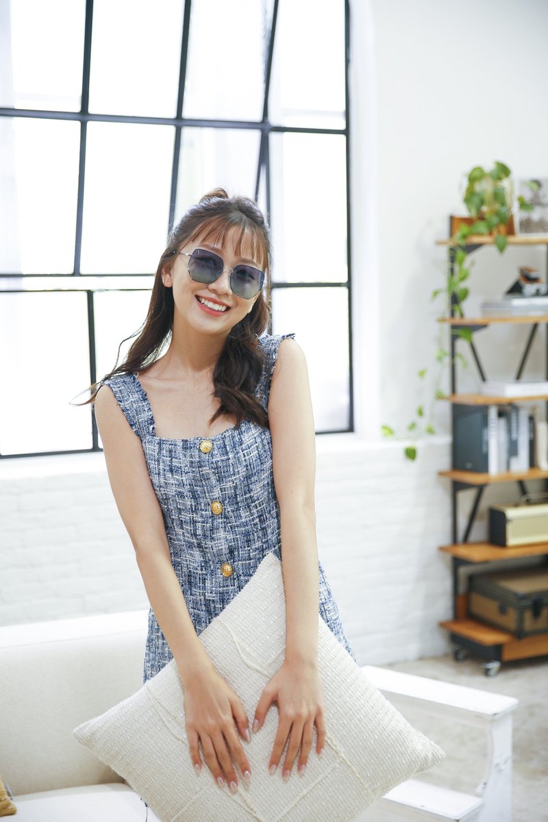 【ASLLY】Light luxury aqua mermaid gradient sunglasses LU3045 - Sunglasses - Other Metals Blue