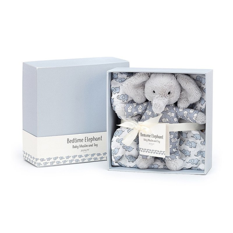 彌月紗布巾禮盒 Bedtime Elephant 睡衣大象 - 彌月禮盒 - 其他材質 多色