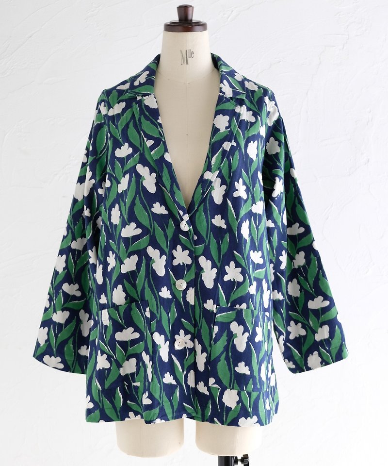 Lilyコットンツイルジャケット - 女上衣/長袖上衣 - 棉．麻 綠色