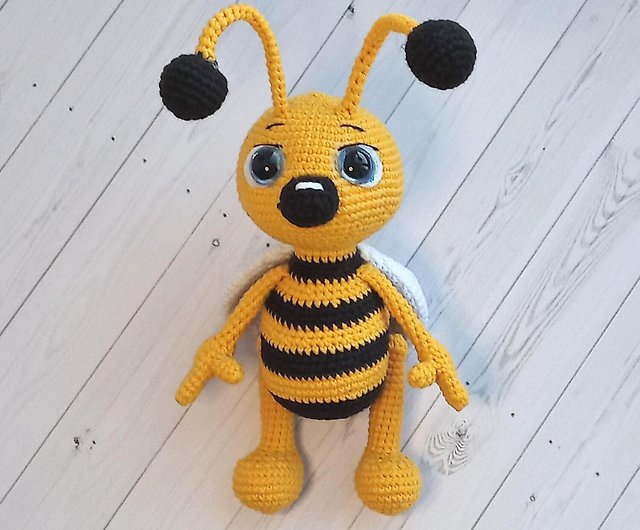 Stuffed bees Knitted bee Amigurumi little bee Crochet Bumble Bee \u0421ute knitted toy Bee decor Birthday gifts Crochet bee plushie