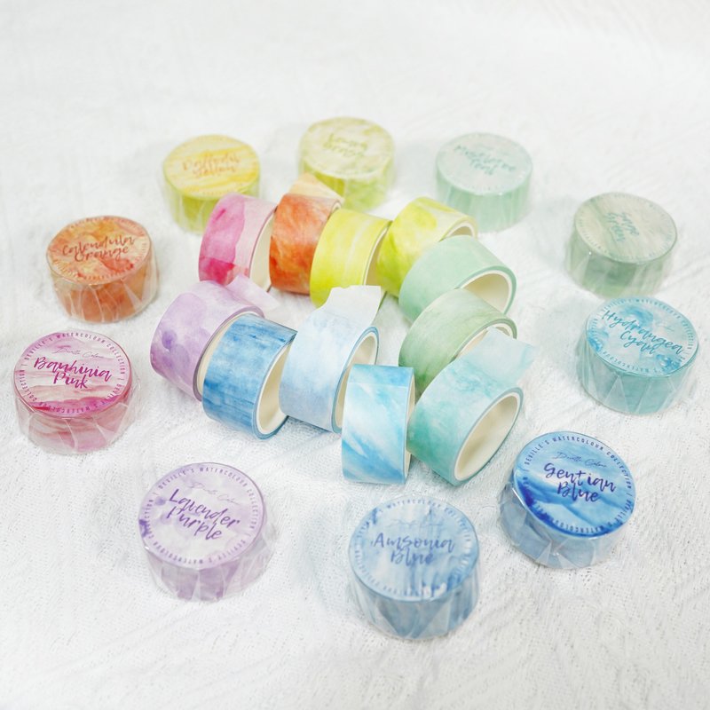 【水彩祝福】水彩插畫 和紙膠帶 手帳裝飾 簡單 便利貼 拼貼 - 紙膠帶/和紙/PET - 紙 多色