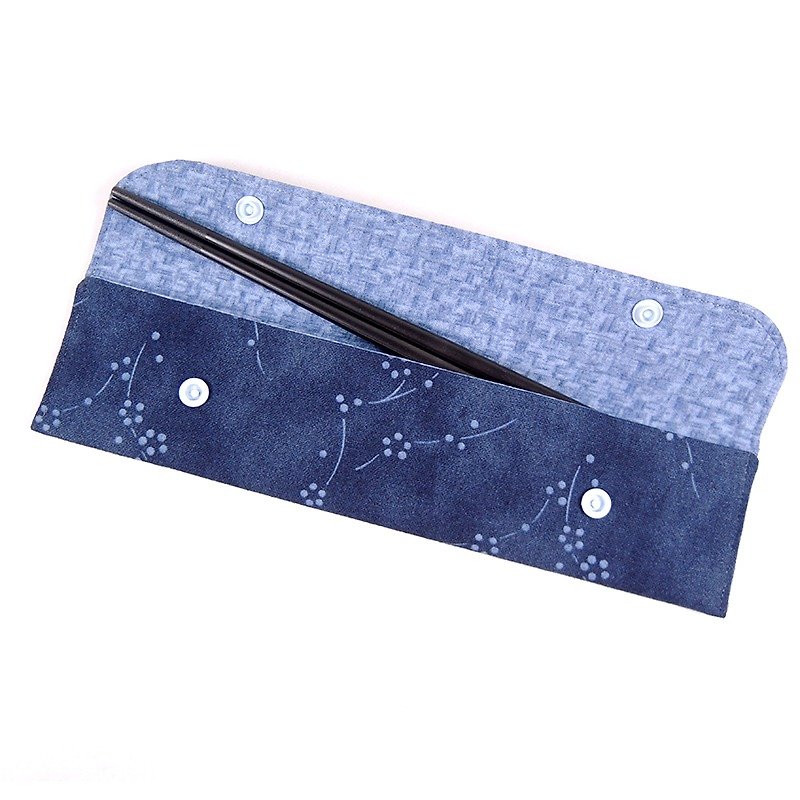 環保筷套 / 筷子套 / 餐具-繁花(藍) - 筷子/筷子架 - 其他材質 藍色