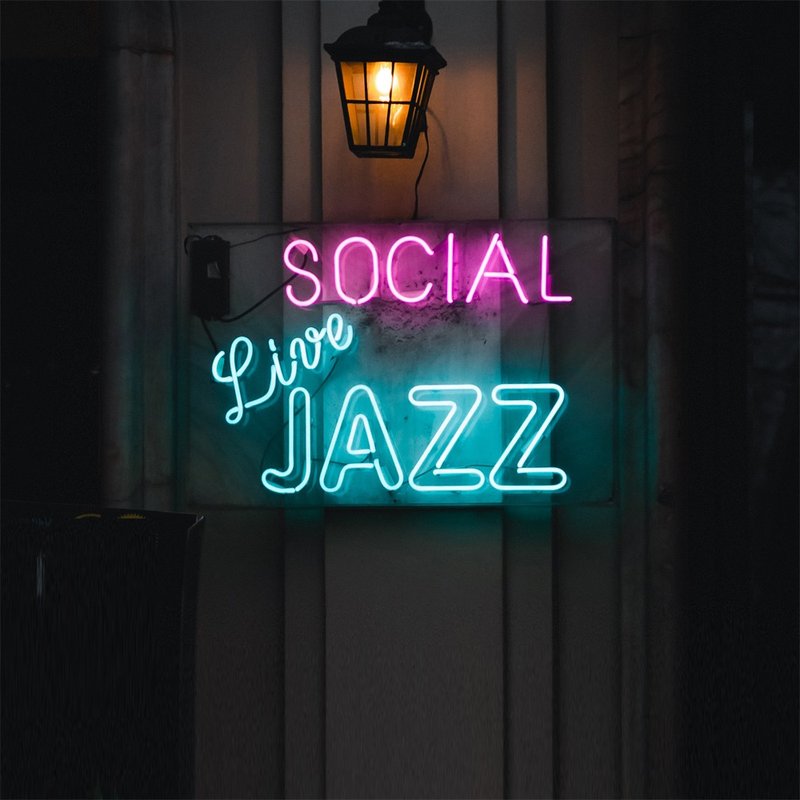 Social Live Jazz LED Neon Sign for Home Office Party - โคมไฟ - อะคริลิค สีใส