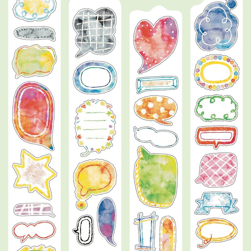 【マスキングテープ】「言葉を話す」筆記用紙マスキングテープ、型抜き済み吹き出しステッカー、手帳デコレーションにぴったり、5m巻 - マスキングテープ・PET テープ - 紙 多色