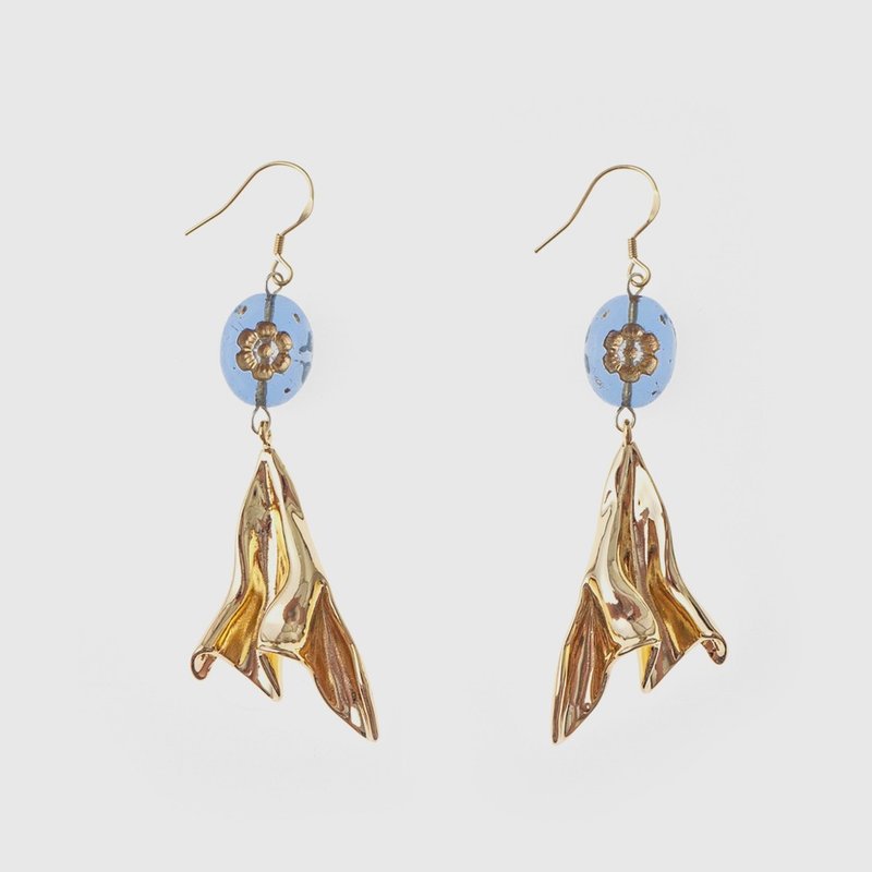 Earrings | Ling Pendant Royal Silk - Transparent Blue - ต่างหู - วัสดุอื่นๆ สีน้ำเงิน