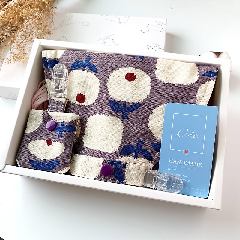 Apple Flower Moon Gift Box Sun Hat Baby Hat Fisherman Hat Bib - Baby Gift Sets - Cotton & Hemp Purple