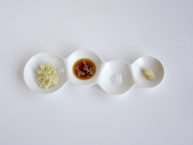 Bubble rhythm shiny white sauce dish - Small Plates & Saucers - Porcelain White