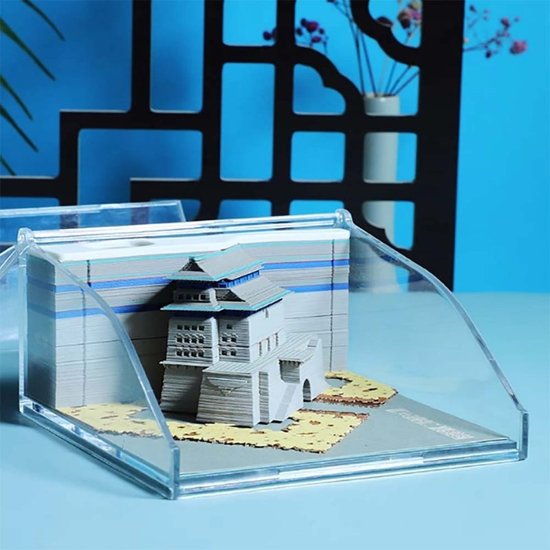 【免運】paperwill/紙志北京正陽門箭樓立體模型創意便簽禮品紙雕 - 便條紙/便利貼 - 其他材質 藍色