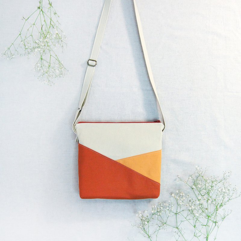 Spot Autumn Handmade Pumpkin Orange Color Matching Shoulder Bag Crossbody Bag - Messenger Bags & Sling Bags - Cotton & Hemp Orange