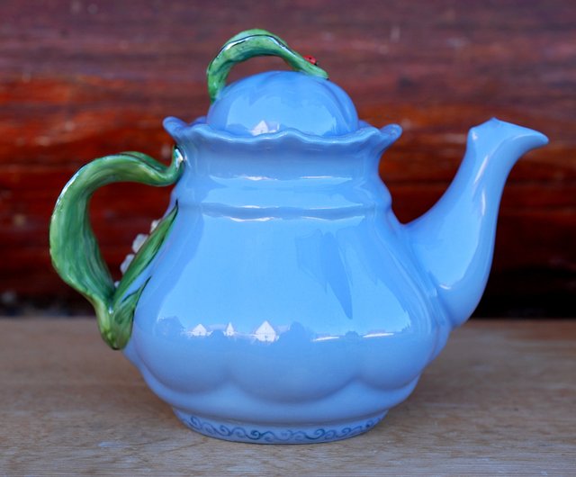 中国陶磁器　青磁　緑色の透かし彫り陶器ティーポット 中国のティーポット-うさぎの毛皮の釉薬ティーポット (緑) – EILONG®