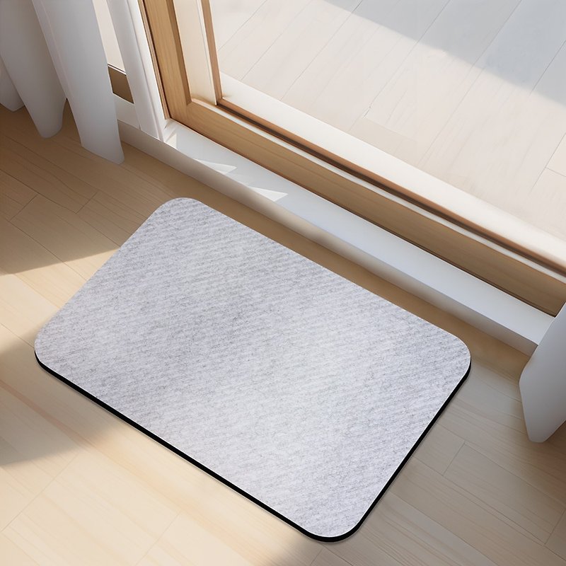 │Japanese bamboo door│Twill line rhyme super absorbent soft diatomaceous earth absorbent floor mat 60x40cm - Rugs & Floor Mats - Other Materials Silver