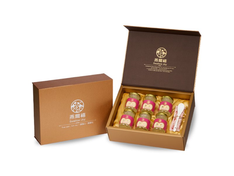 Newly launched [Yan Erxi Swallow] Guanfu pure ready-to-eat bird's nest - exquisite gift box set of 6 pieces - Health Foods - Glass Red