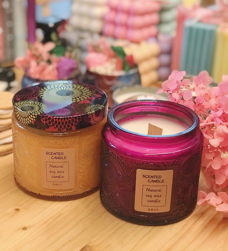 Scented Soy Candle Embossed Scented Soy Candle Gorgeous Amber - น้ำหอม - วัสดุอื่นๆ 