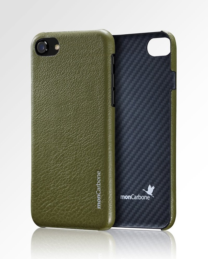 【歲末優惠中】防彈纖維結合Napa皮革保護殼 iPhone SE 綠 - 手機殼/手機套 - 真皮 綠色