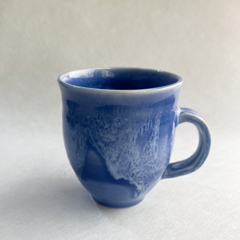 浪花琉璃。手工陶瓷馬克杯 咖啡杯 茶杯 杯子 父親節 - 咖啡杯/馬克杯 - 陶 藍色