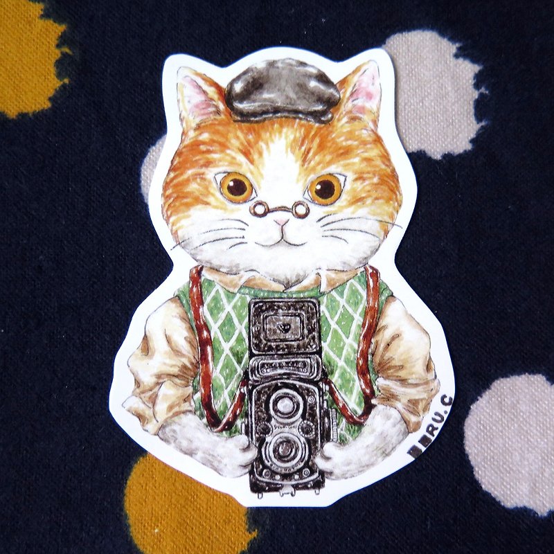 My Volunteer: Cat Cat Photographer Sticker - Stickers - Paper Multicolor