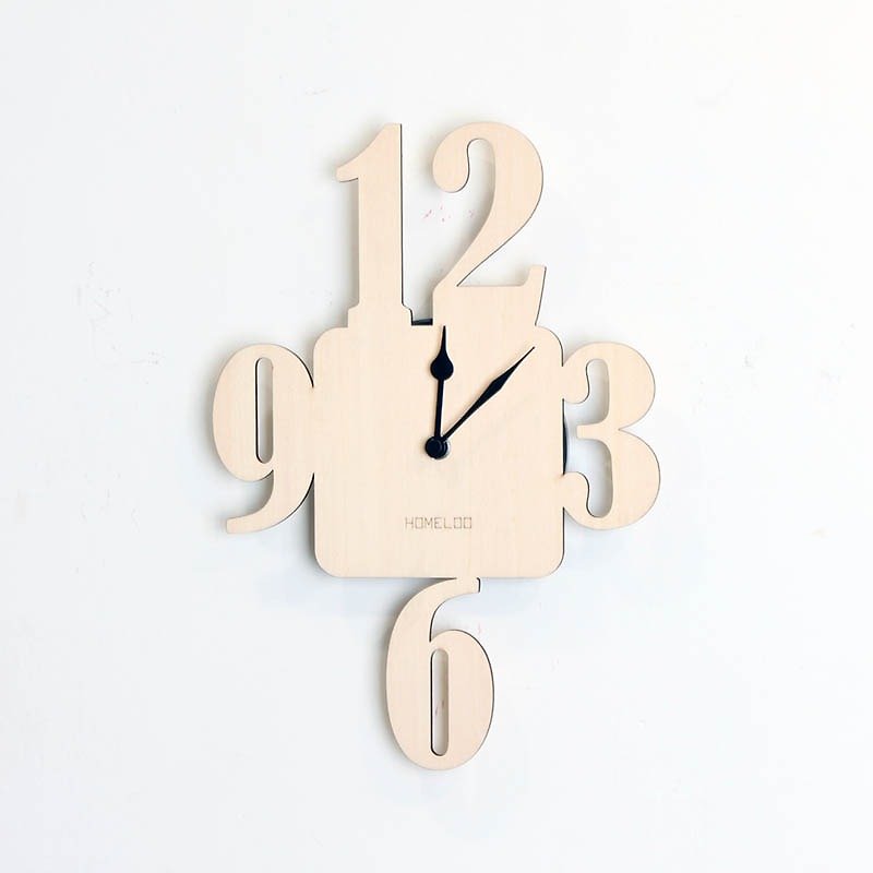 LOO 木製靜音掛牆鐘 | 數字. 細小 - 時鐘/鬧鐘 - 木頭 