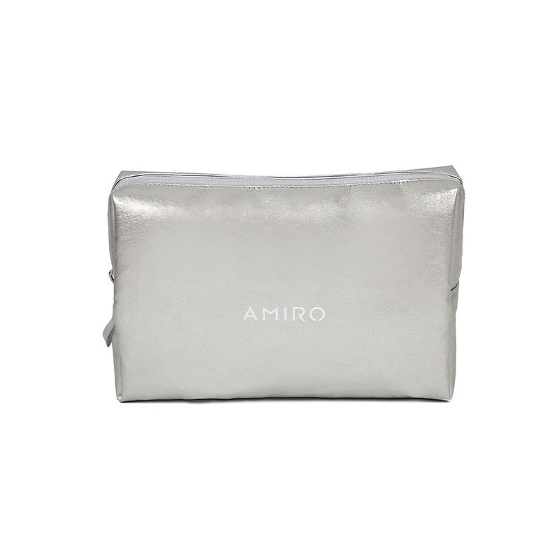 【AMIRO】Cosmetic Bag-Silver - Toiletry Bags & Pouches - Faux Leather Silver