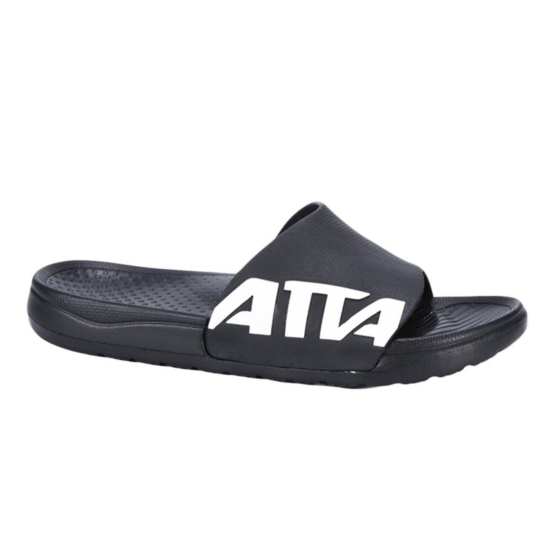 [ATTA] Dynamically Adjustable 5D Dynamic Arch Pressure Equalizing Slippers - Black and White - Slippers - Plastic Black