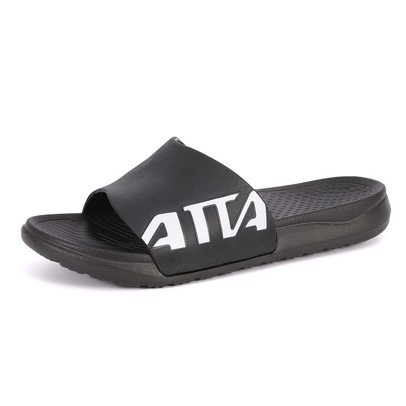 【ATTA】動態調節 5D動態足弓均壓拖鞋-黑白 - 拖鞋 - 塑膠 黑色