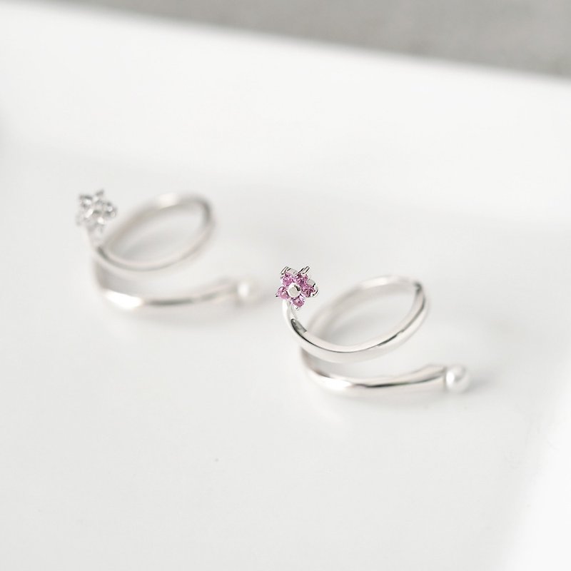 Flower & Pearl Nail Ring Silver 925 - แหวนทั่วไป - โลหะ สีเงิน